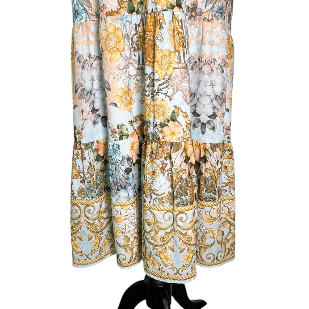 Soft Surroundings Womens XL Floral Baroque Maxi Boho Peasant Embroidered Tiered - Picture 8 of 10